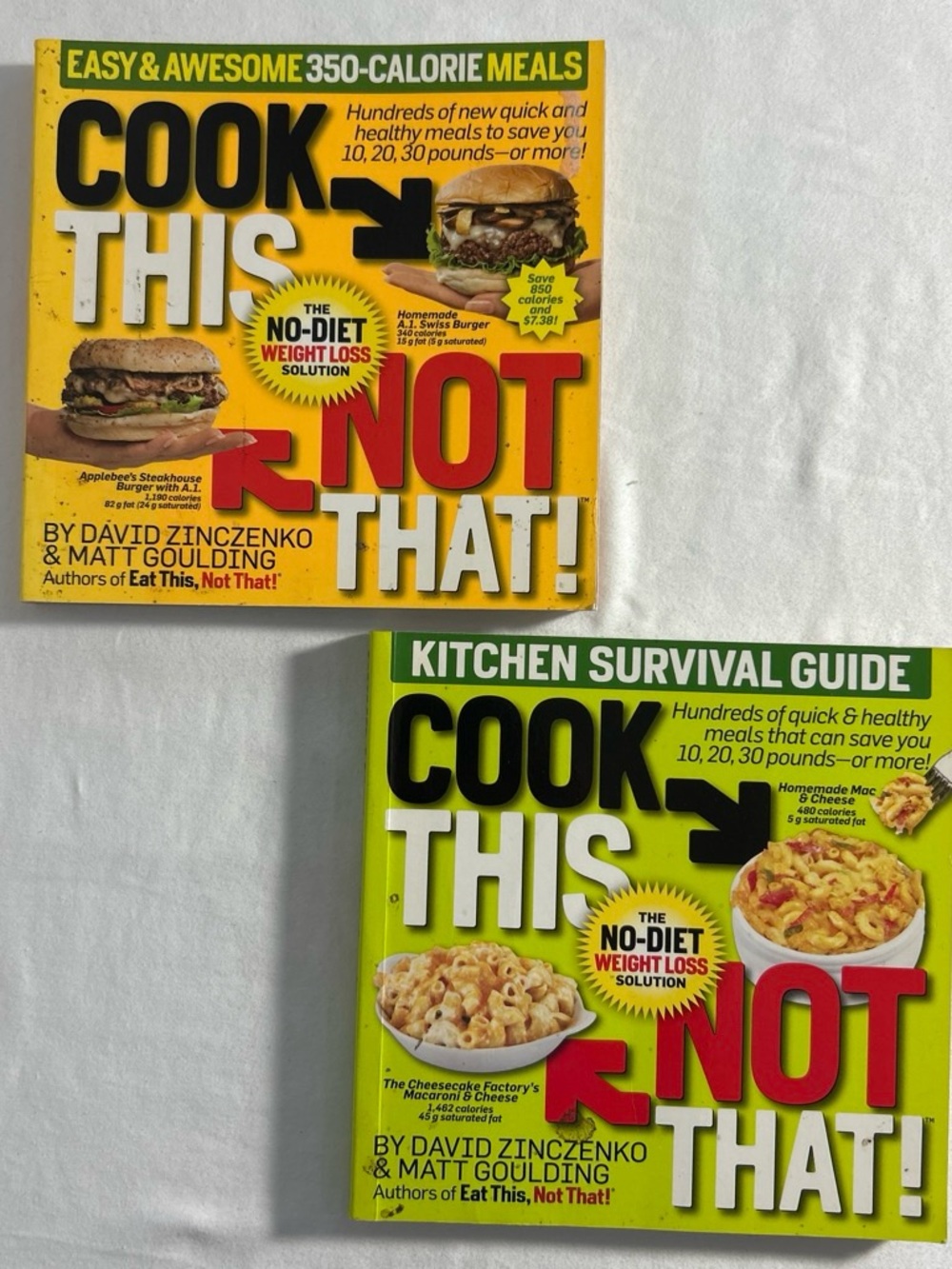 Cook This, Not That! Cookbook Set by David Zinczenko - Yellow & Green Covers